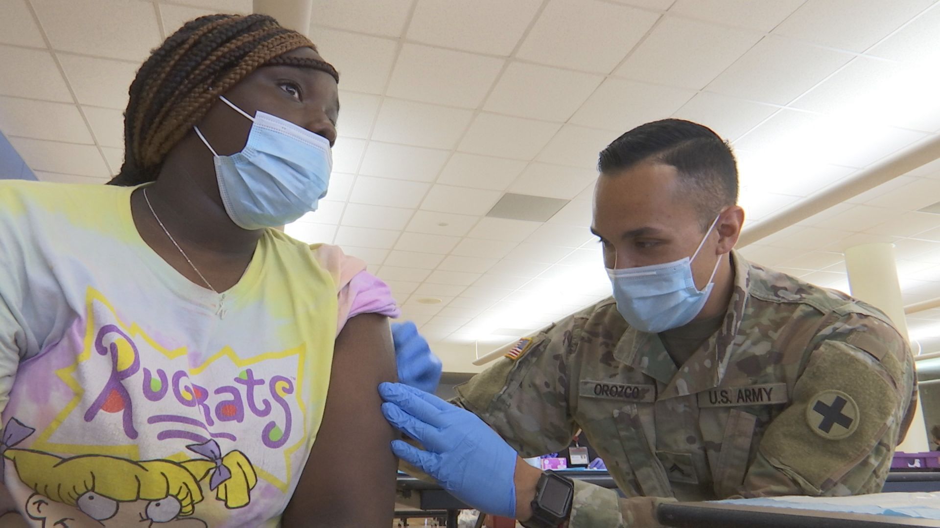 Nadia getting her shot